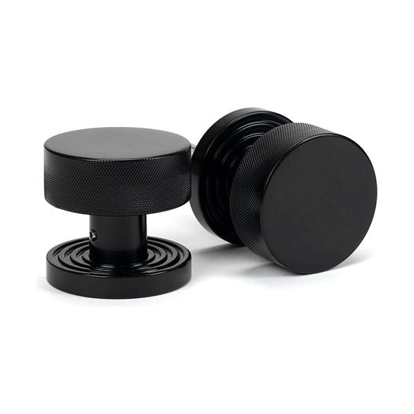 From The Anvil - Black Brompton Mortice/Rim Knob Set (Beehive) - Black  - 46796 - Choice Handles
