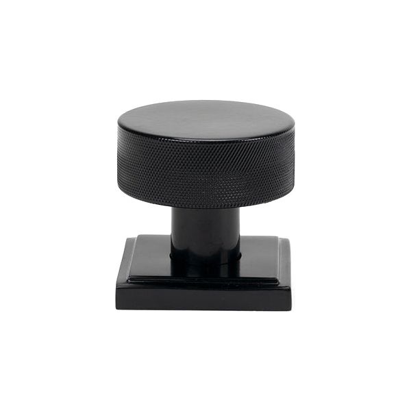 From The Anvil - Black Brompton Mortice/Rim Knob Set (Square) - Black  - 46797 - Choice Handles