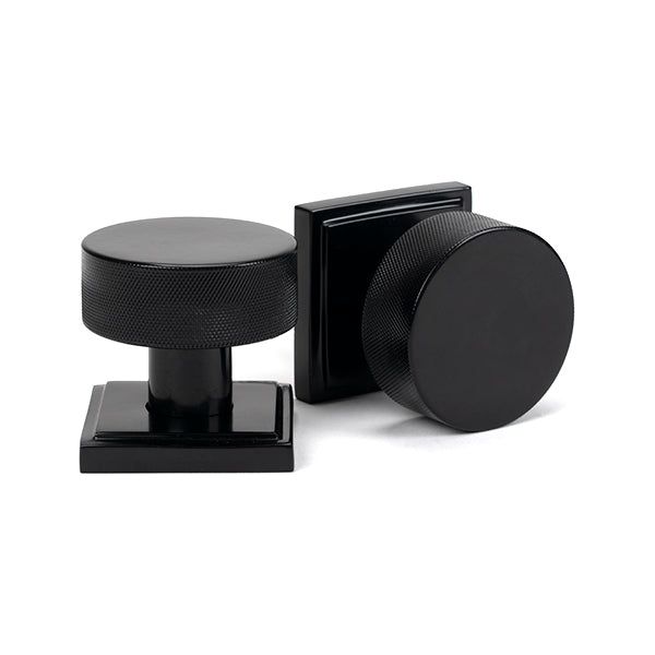 From The Anvil - Black Brompton Mortice/Rim Knob Set (Square) - Black  - 46797 - Choice Handles