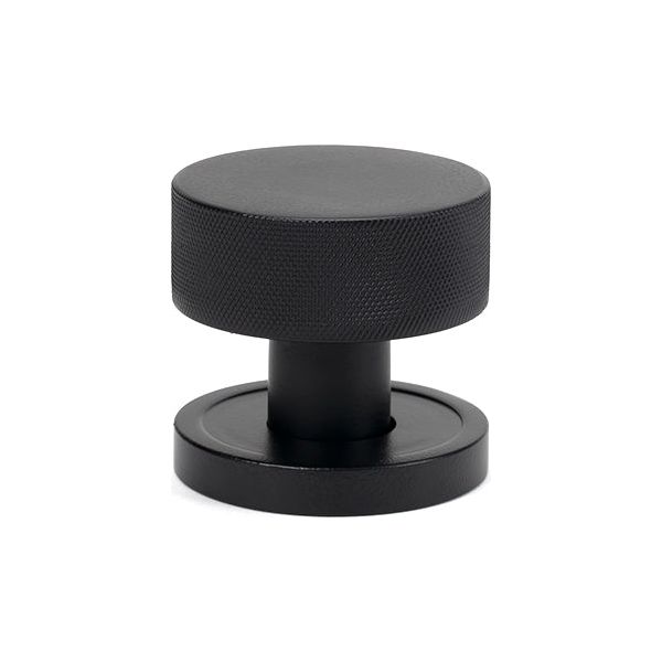 From The Anvil - Matt Black Brompton Mortice/Rim Knob Set (Plain) - Matt Black  - 46798 - Choice Handles