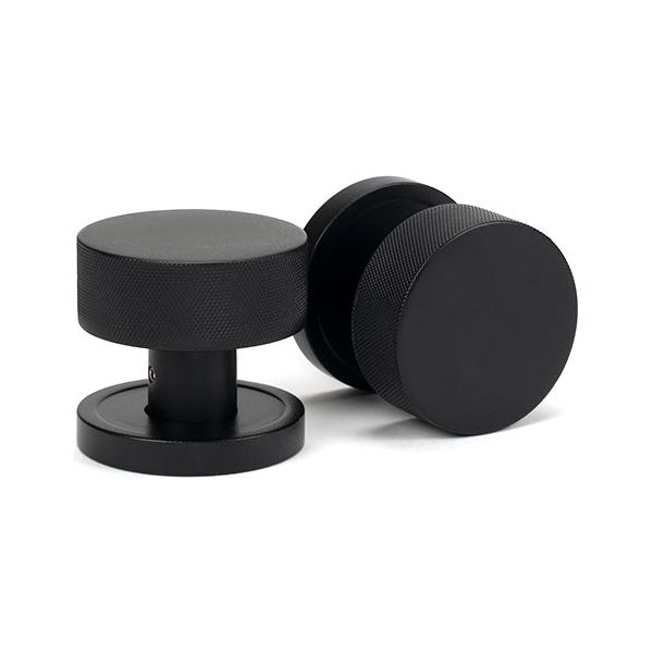From The Anvil - Matt Black Brompton Mortice/Rim Knob Set (Plain) - Matt Black  - 46798 - Choice Handles