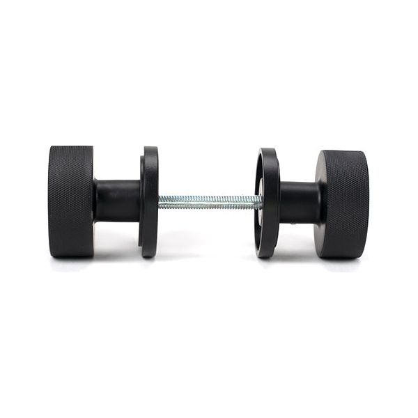 From The Anvil - Matt Black Brompton Mortice/Rim Knob Set (Art Deco) - Matt Black  - 46799 - Choice Handles