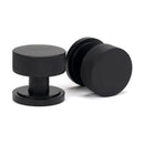 From The Anvil - Matt Black Brompton Mortice/Rim Knob Set (Art Deco) - Matt Black  - 46799 - Choice Handles