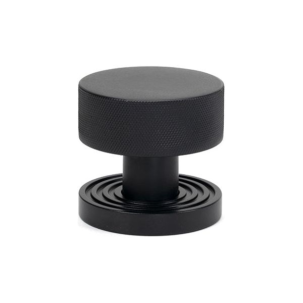 From The Anvil - Matt Black Brompton Mortice/Rim Knob Set (Beehive) - Matt Black  - 46800 - Choice Handles