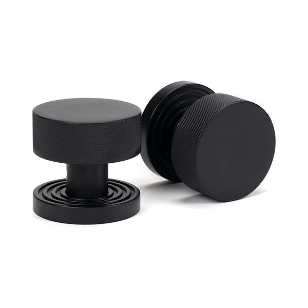 From The Anvil - Matt Black Brompton Mortice/Rim Knob Set (Beehive) - Matt Black  - 46800 - Choice Handles