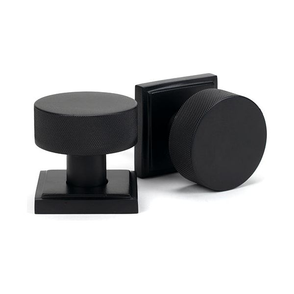 From The Anvil - Matt Black Brompton Mortice/Rim Knob Set (Square) - Matt Black  - 46801 - Choice Handles