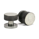 From The Anvil - Pewter Brompton Mortice/Rim Knob Set (Plain) - Pewter Patina  - 46802 - Choice Handles
