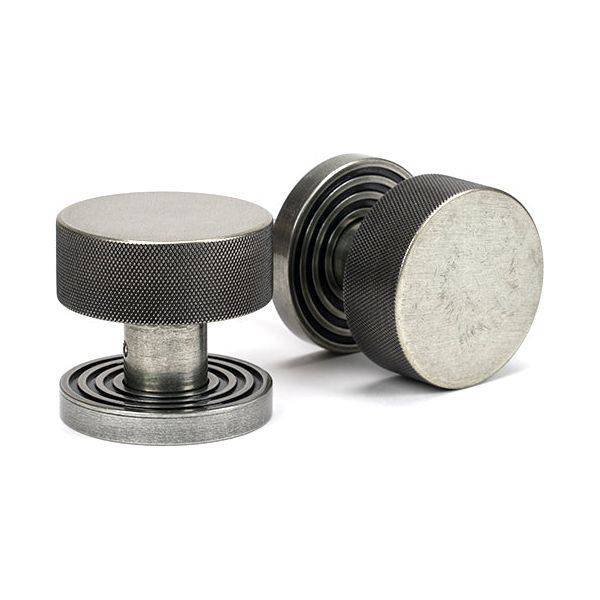 From The Anvil - Pewter Brompton Mortice/Rim Knob Set (Beehive) - Pewter Patina  - 46804