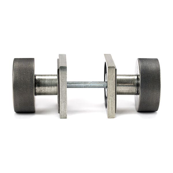 From The Anvil - Pewter Brompton Mortice/Rim Knob Set (Square) - Pewter Patina  - 46805 - Choice Handles