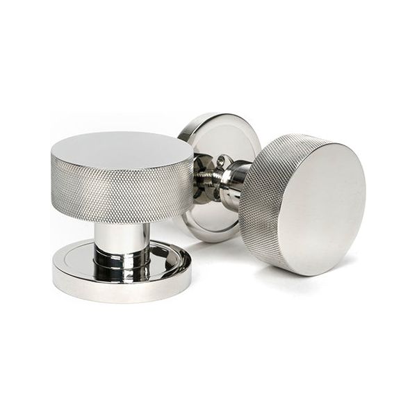 From The Anvil - Polished Marine SS (316) Brompton Mortice/Rim Knob Set (Plain) - Polished Marine SS (316)  - 46806 - Choice Handles