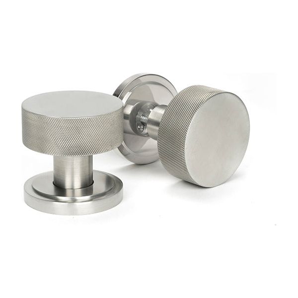From The Anvil - Satin Marine SS (316) Brompton Mortice/Rim Knob Set (Art Deco) - Satin Marine SS (316)  - 46811