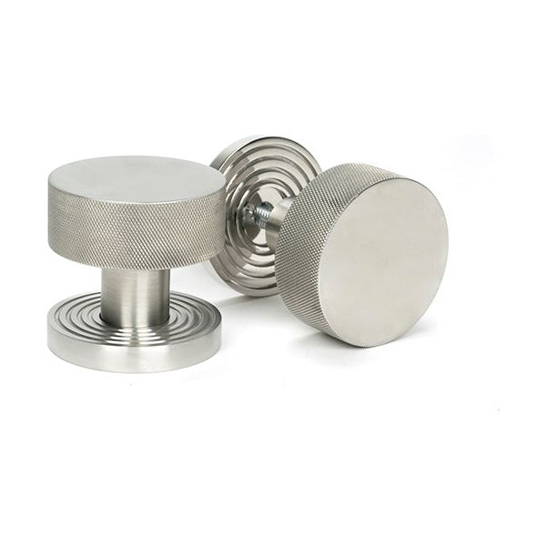 From The Anvil - Satin Marine SS (316) Brompton Mortice/Rim Knob Set (Beehive) - Satin Marine SS (316)  - 46812