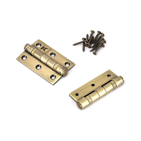 From The Anvil - 3" Ball Bearing Butt Hinge (pair) ss - Aged Brass - 49569
