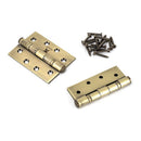 From The Anvil - 4" Ball Bearing Butt Hinge (pair) ss - Aged Brass - 49570 - Choice Handles