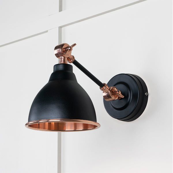 From The Anvil - Smooth Copper Brindley Wall Light in Elan Black - Smooth Copper  - 49714SEB - Choice Handles