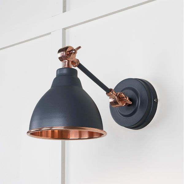 From The Anvil - Smooth Copper Brindley Wall Light in Slate - Smooth Copper  - 49714SSL - Choice Handles