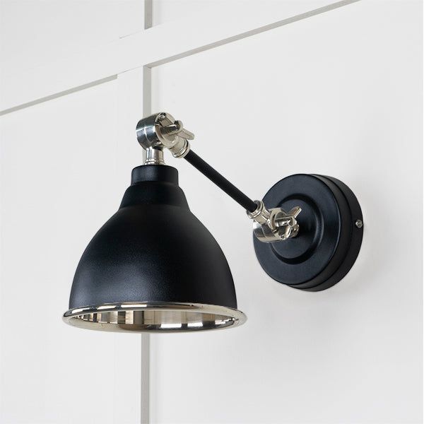From The Anvil - Smooth Nickel Brindley Wall Light in Flock - Smooth Nickel  - 49715SF
