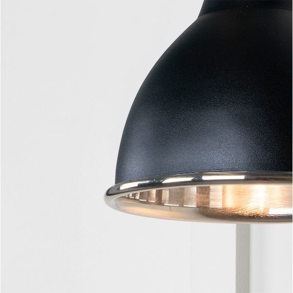 From The Anvil - Smooth Nickel Brindley Wall Light in Elan Black - Smooth Nickel  - 49715SEB