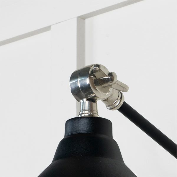 From The Anvil - Smooth Nickel Brindley Wall Light in Elan Black - Smooth Nickel  - 49715SEB
