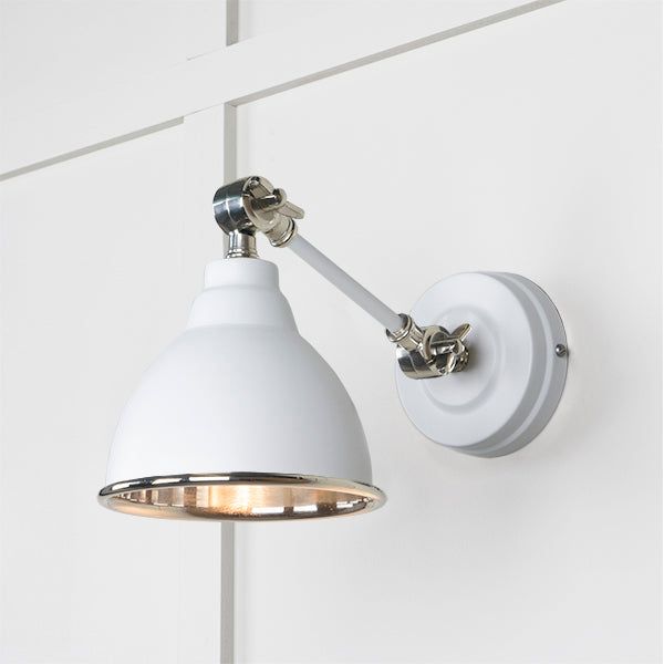 From The Anvil - Smooth Nickel Brindley Wall Light in Flock - Smooth Nickel  - 49715SF