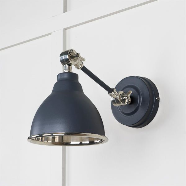 From The Anvil - Smooth Nickel Brindley Wall Light in Soot - Smooth Nickel  - 49715SSO