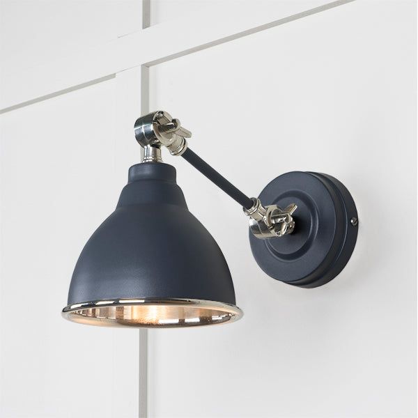 From The Anvil - Smooth Nickel Brindley Wall Light in Slate - Smooth Nickel  - 49715SSL