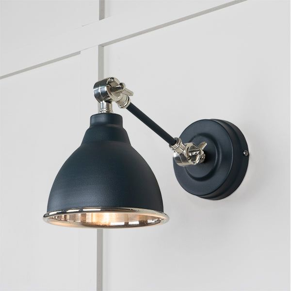 From The Anvil - Smooth Nickel Brindley Wall Light in Soot - Smooth Nickel  - 49715SSO