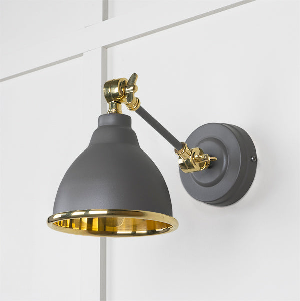 From The Anvil - Smooth Brass Brindley Wall Light in Dingle - Smooth Brass  - 49716SDI