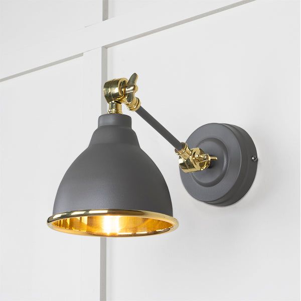 From The Anvil - Smooth Brass Brindley Wall Light in Bluff - Smooth Brass  - 49716SBL
