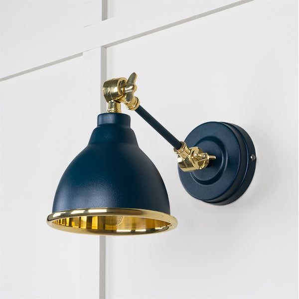 From The Anvil - Smooth Brass Brindley Wall Light in Dusk - Smooth Brass  - 49716SDU