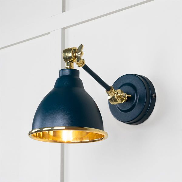 From The Anvil - Smooth Brass Brindley Wall Light in Dusk - Smooth Brass  - 49716SDU