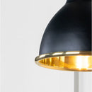 From The Anvil - Smooth Brass Brindley Wall Light in Elan Black - Smooth Brass  - 49716SEB - Choice Handles