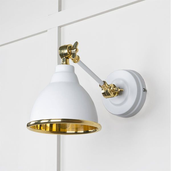 From The Anvil - Smooth Brass Brindley Wall Light in Flock - Smooth Brass  - 49716SF