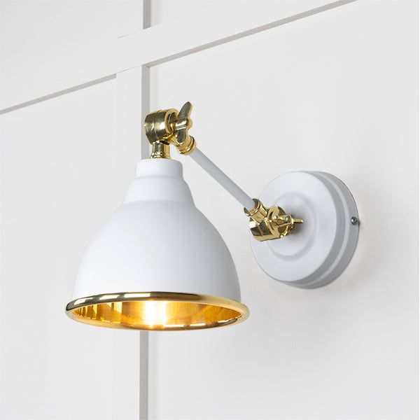 From The Anvil - Smooth Brass Brindley Wall Light in Flock - Smooth Brass  - 49716SF