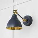 From The Anvil - Smooth Brass Brindley Wall Light in Slate - Smooth Brass  - 49716SSL - Choice Handles