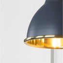From The Anvil - Smooth Brass Brindley Wall Light in Slate - Smooth Brass  - 49716SSL - Choice Handles