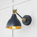 From The Anvil - Smooth Brass Brindley Wall Light in Slate - Smooth Brass  - 49716SSL - Choice Handles