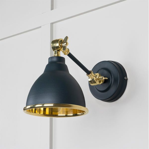 From The Anvil - Smooth Brass Brindley Wall Light in Teasel - Smooth Brass  - 49716STE