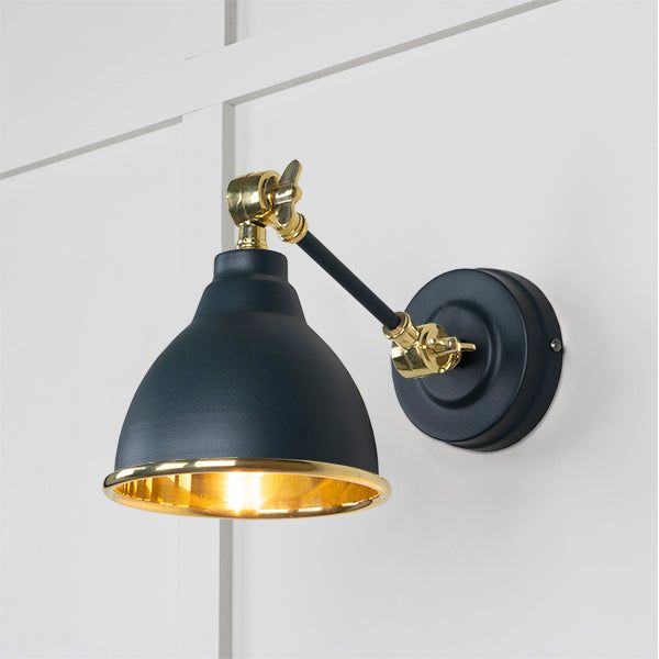 From The Anvil - Smooth Brass Brindley Wall Light in Soot - Smooth Brass  - 49716SSO