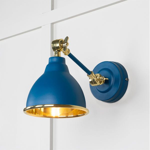 From The Anvil - Smooth Brass Brindley Wall Light in Upstream - Smooth Brass  - 49716SU