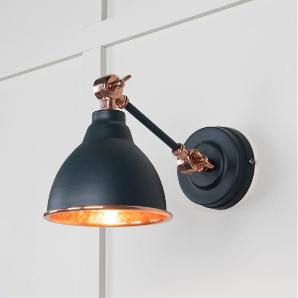 From The Anvil - Hammered Copper Brindley Wall Light in Soot - Hammered Copper  - 49717SSO