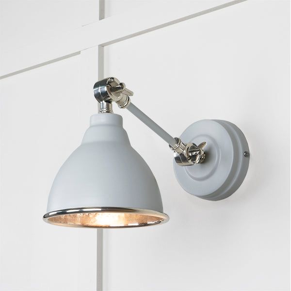From The Anvil - Hammered Nickel Brindley Wall Light in Birch - Hammered Nickel  - 49718SBI