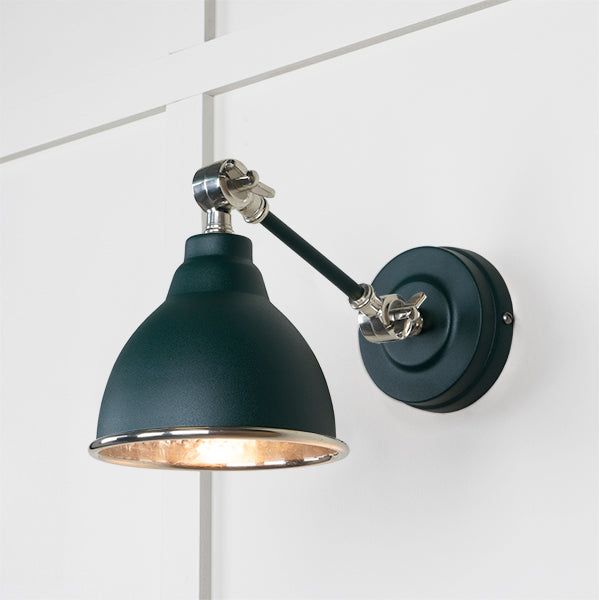 From The Anvil - Hammered Nickel Brindley Wall Light in Dingle - Hammered Nickel  - 49718SDI