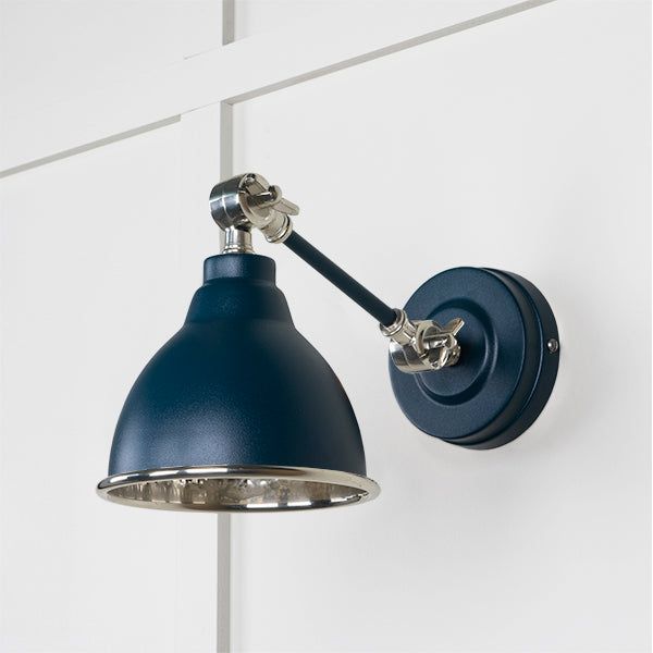 From The Anvil - Hammered Nickel Brindley Wall Light in Dusk - Hammered Nickel  - 49718SDU