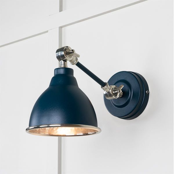 From The Anvil - Hammered Nickel Brindley Wall Light in Dusk - Hammered Nickel  - 49718SDU