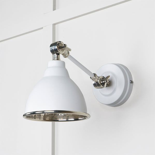 From The Anvil - Hammered Nickel Brindley Wall Light in Flock - Hammered Nickel  - 49718SF