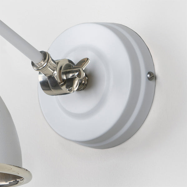 From The Anvil - Hammered Nickel Brindley Wall Light in Flock - Hammered Nickel  - 49718SF
