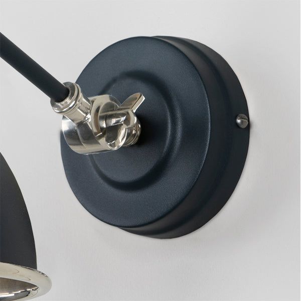 From The Anvil - Hammered Nickel Brindley Wall Light in Soot - Hammered Nickel  - 49718SSO