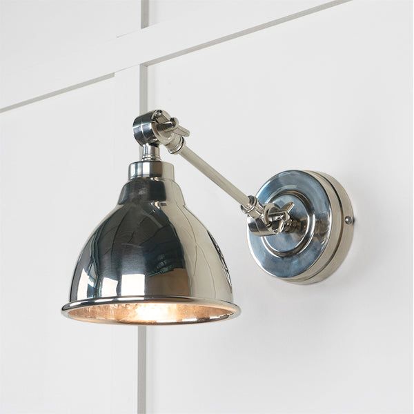 From The Anvil - Hammered Nickel Brindley Wall Light - Hammered Nickel  - 49718