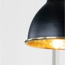 From The Anvil - Hammered Brass Brindley Wall Light in Elan Black - Hammered Brass  - 49719SEB - Choice Handles